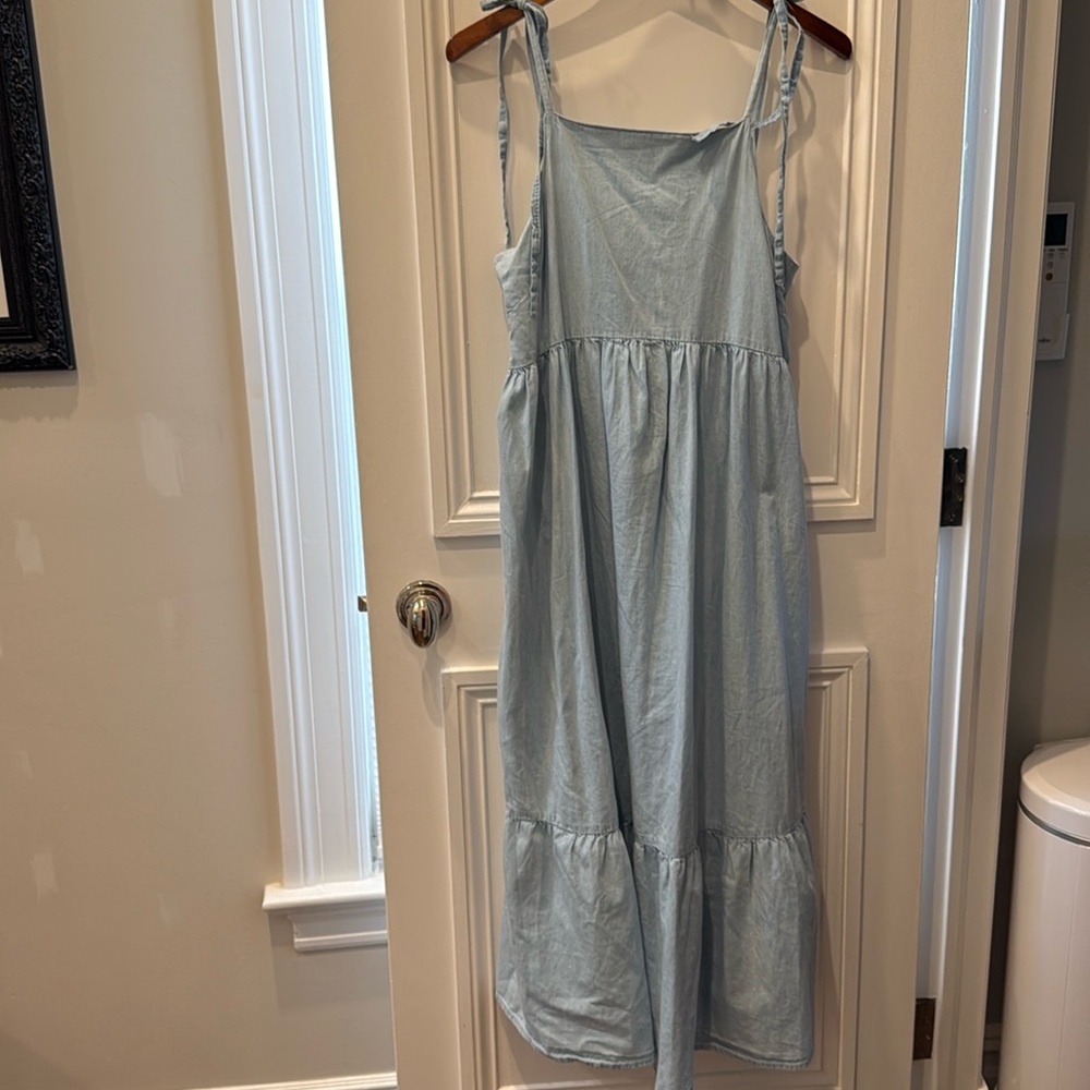 Denim maternity dress